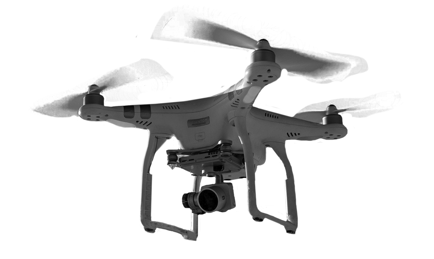 Drohne freigestellt grau