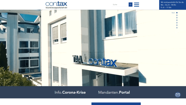 Webseite Steuerberatungsgesellschaft Contax